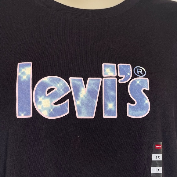Levis Sparkle Logo Perfect Tee Black Shirt Plus Sz. 1X NEW RT. $29.50 - Picture 4 of 12